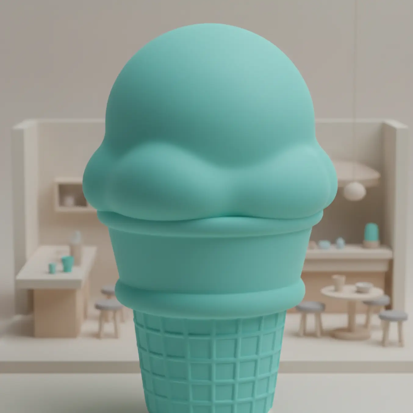 Casquinha de sorvete 3D para vendas no inverno